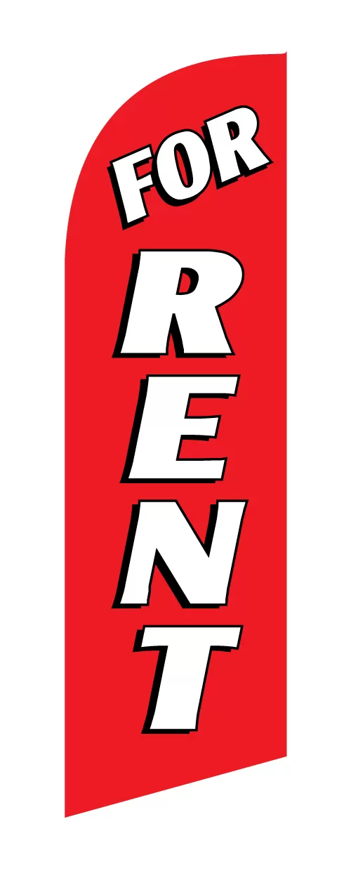 For Rent Flag Kit Includes Flag, Flagpole, & Ground-spike red #sre-9016