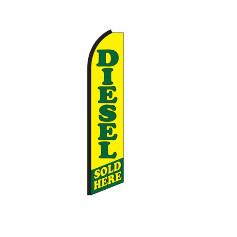 Diesel Sold Here Swooper Feather Flag