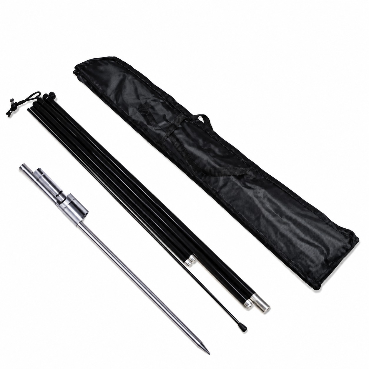 Custom feather flagpole kit with ground spike and carry case