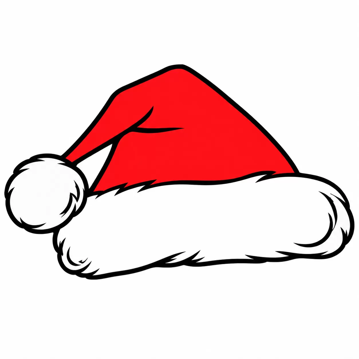 Red and white Santa hat adhesive windshield decal