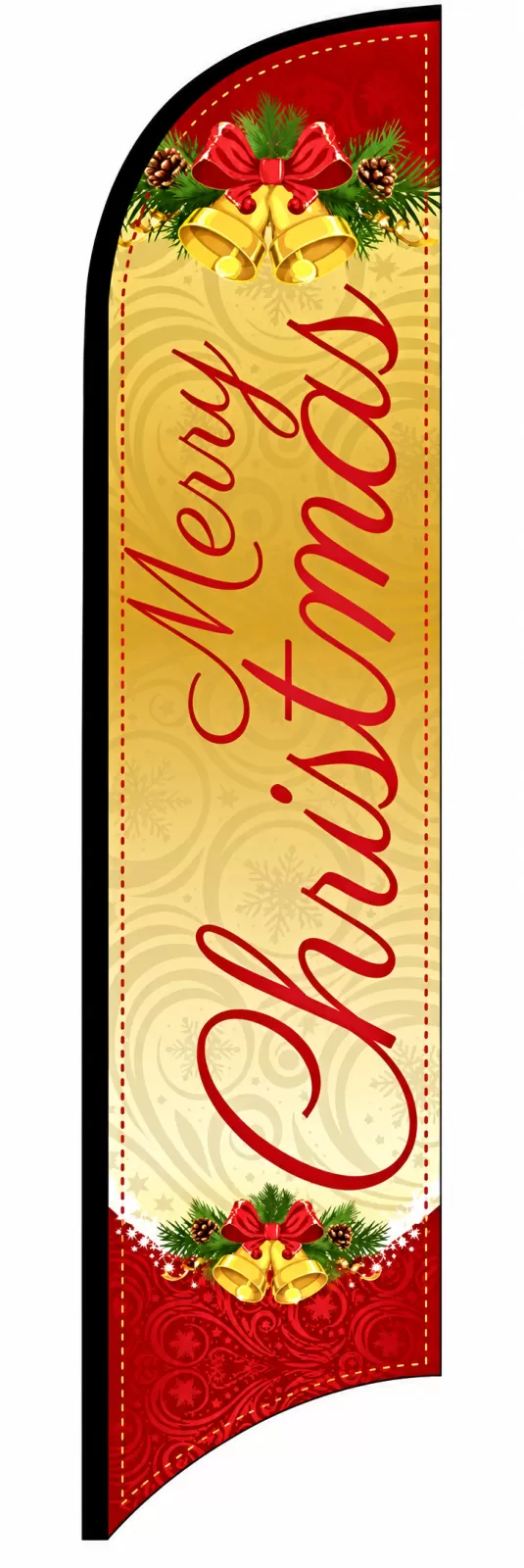 Gold Merry Christmas feather flag kit design