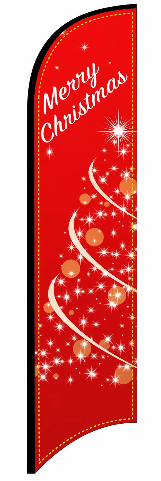 Red Merry Christmas feather flag kit design