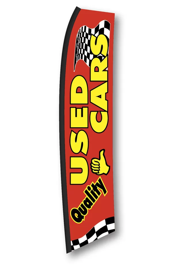Quality Used Cars vertical swooper feather flag, SW-QUCR