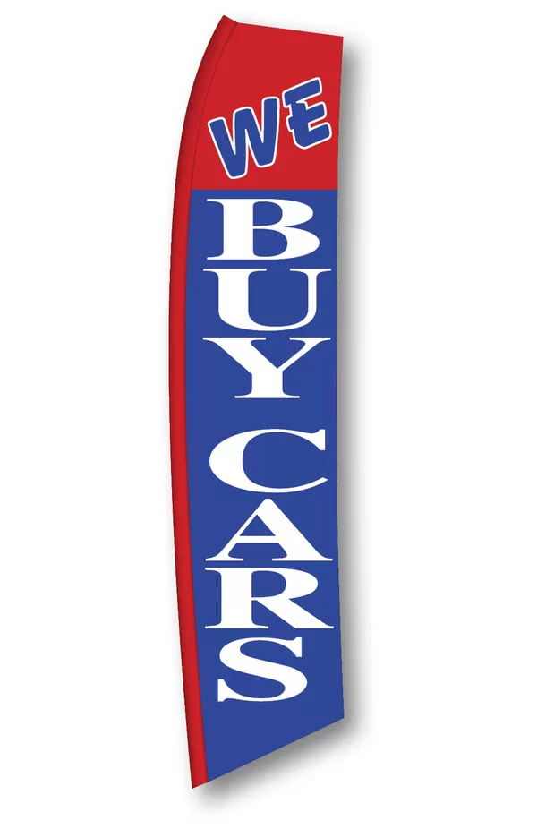 We Buy Cars vertical swooper feather flag, SW-WBCS