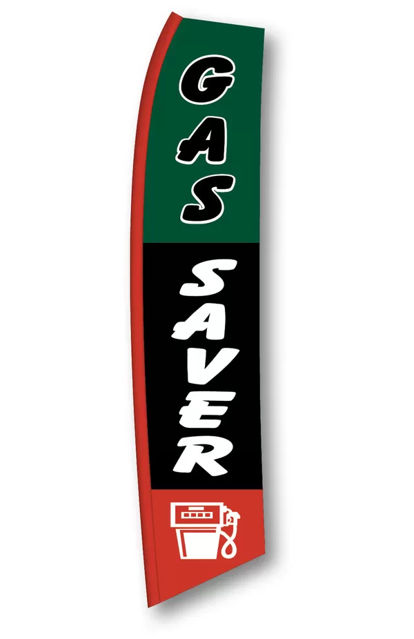 Gas Saver vertical swooper feather flag, SW-GS