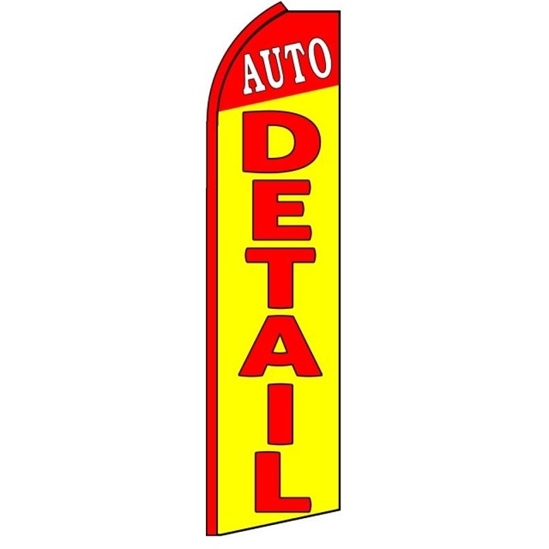 Red and yellow Auto Detail feather flag, design SF-K407
