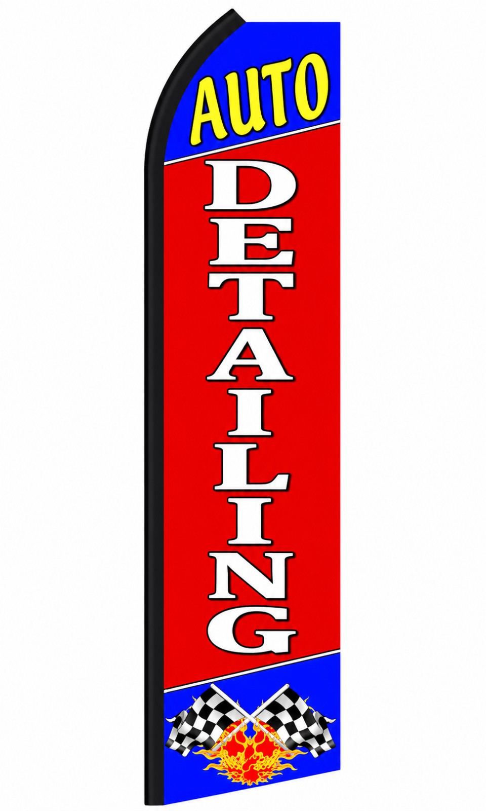 Red, white and blue Auto Detailing feather flag, design SFR-B6