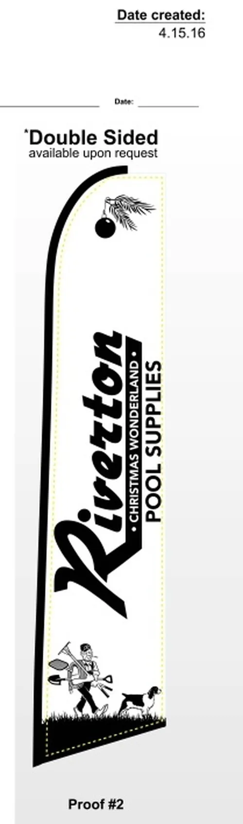 custom riverton single-sided swooper flag kit with flagpole and ground-spike