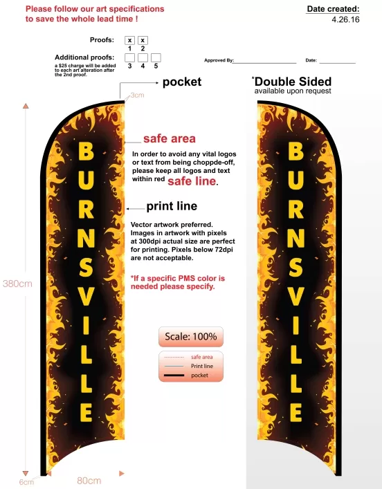 Custom Burnsville Double-sided Feather Flag Kit With Flagpole And Ground-spike