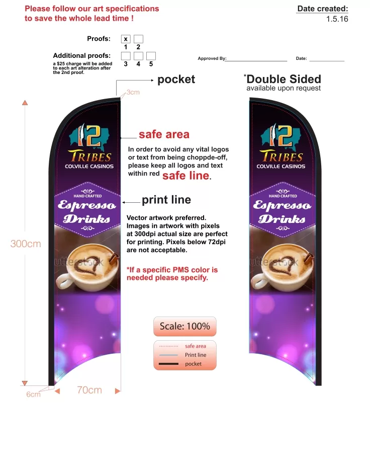 Custom 12 Tribes Espresso Double-sided Feather Flag Kit With Flagpole, Cross-base And Water Bag