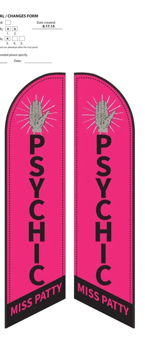 Custom 8ft Double-sided PSYCHIC Feather Flag Kit With Flag, Flagpole, & Water-base