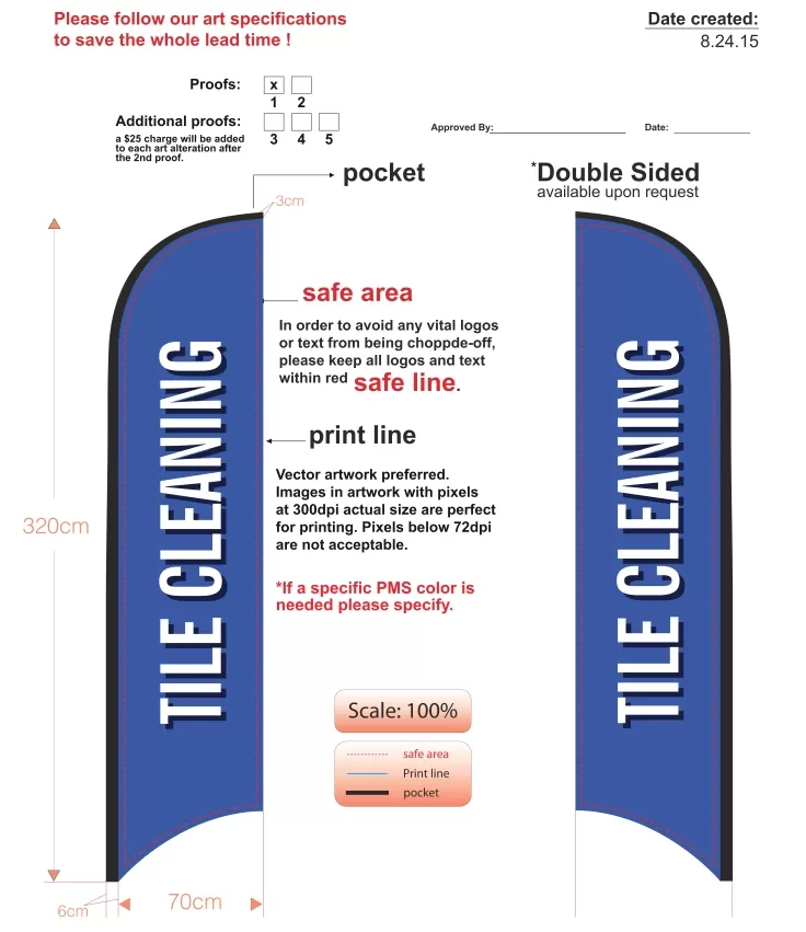 Custom Tile Cleaning Double-sided Feather Flag Kit With Pole And Ground-spike