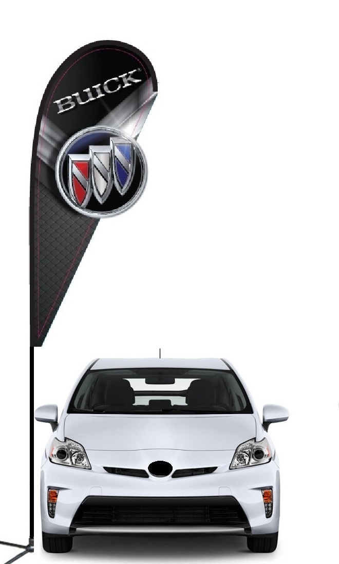 Buick double-sided 3D teardrop flag kit with laser-cut design
