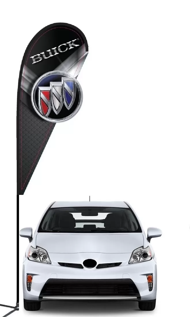 Buick double-sided 3D teardrop flag kit with laser-cut design
