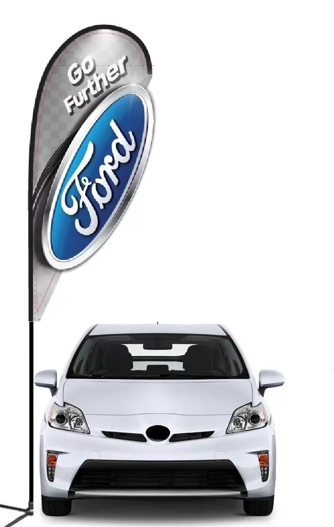 Ford double-sided 3D teardrop flag kit with laser-cut design