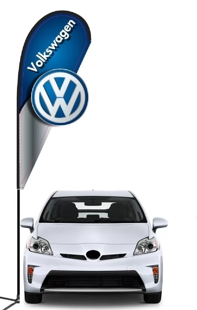 Volkswagen double-sided 3D teardrop flag kit with laser-cut design