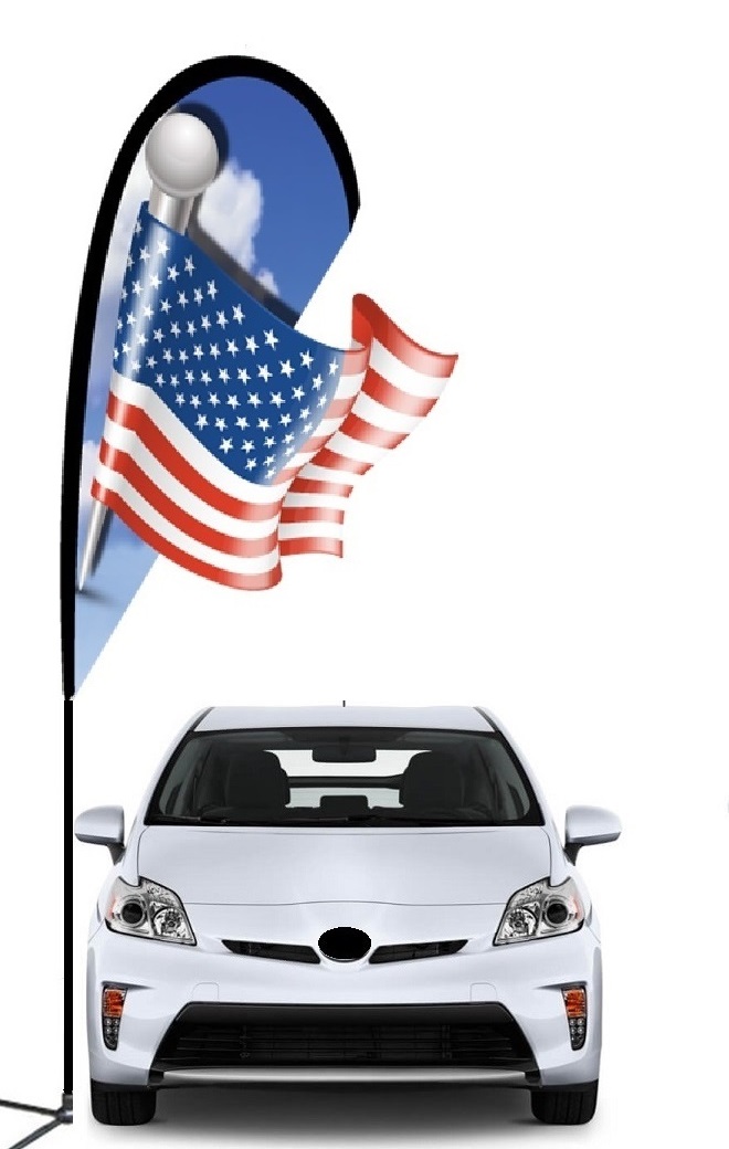 American Flag double-sided 3D teardrop flag kit with laser-cut design