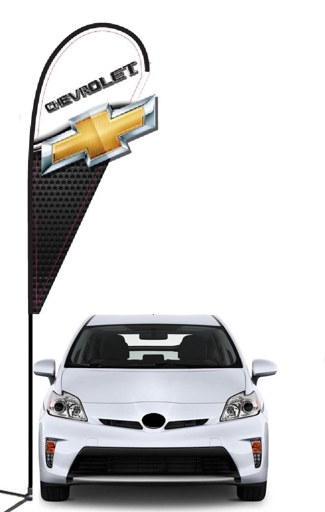 Chevrolet double-sided 3D teardrop flag kit with laser-cut design
