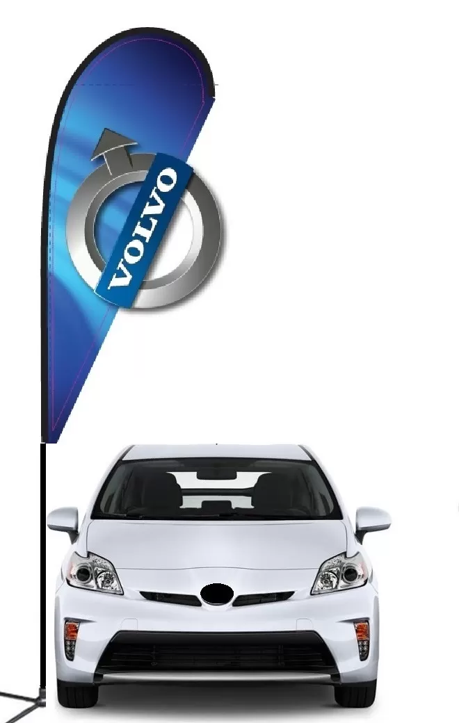 Volvo double-sided 3D teardrop flag kit with laser-cut design