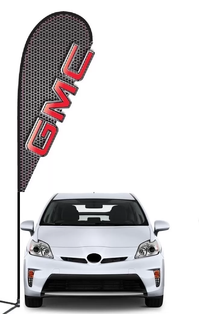 GMC double-sided 3D teardrop flag kit with laser-cut design