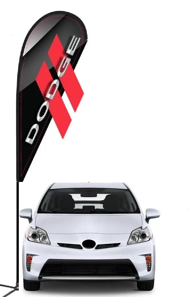Dodge double-sided 3D teardrop flag kit with laser-cut design