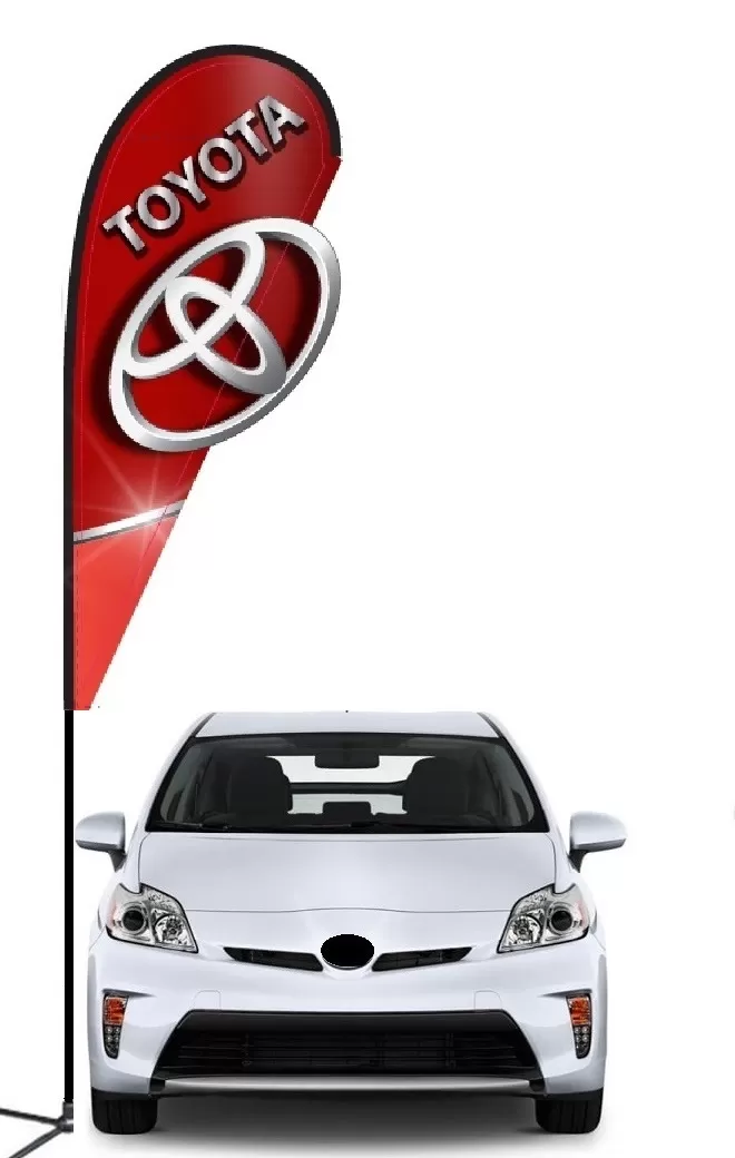 Toyota double-sided 3D teardrop flag kit with laser-cut design