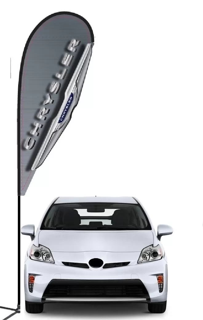 Chrysler double-sided 3D teardrop flag kit with laser-cut design