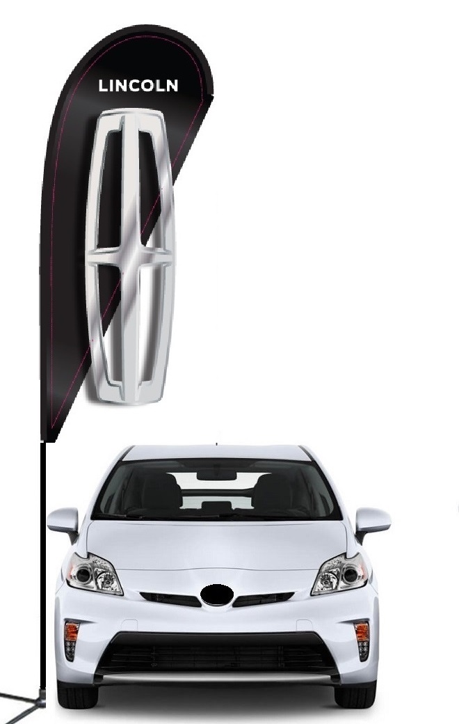 Lincoln double-sided 3D teardrop flag kit with laser-cut design
