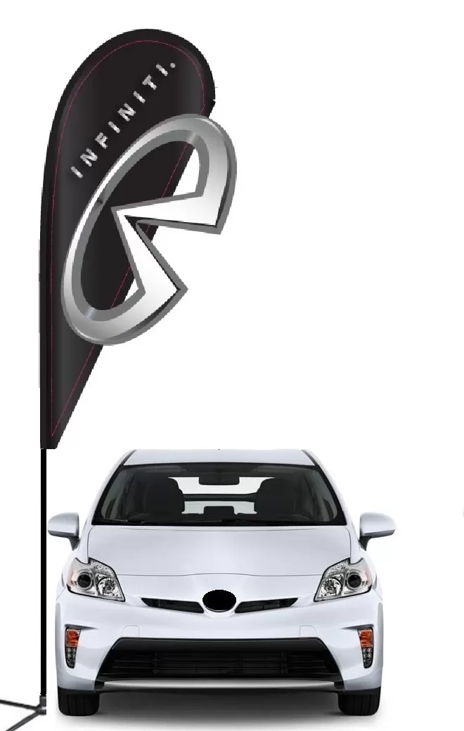 Infiniti double-sided 3D teardrop flag kit with laser-cut design