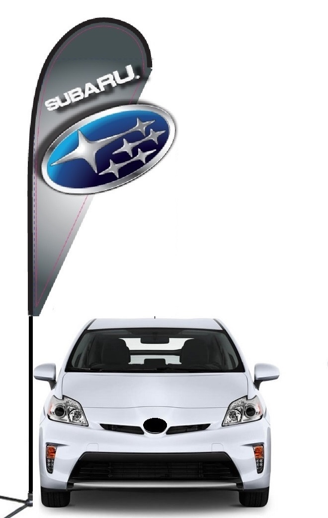 Subaru double-sided 3D teardrop flag kit with laser-cut design