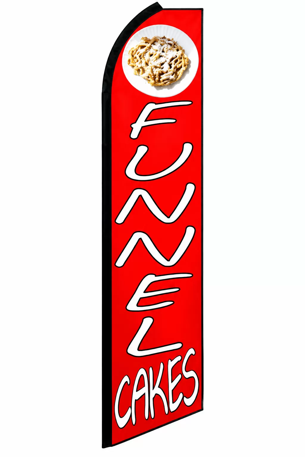 Funnel Cake swooper feather flag, design K168