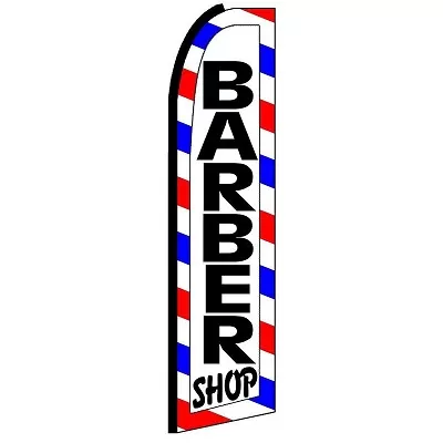 Barber Shop swooper feather flag, design K079