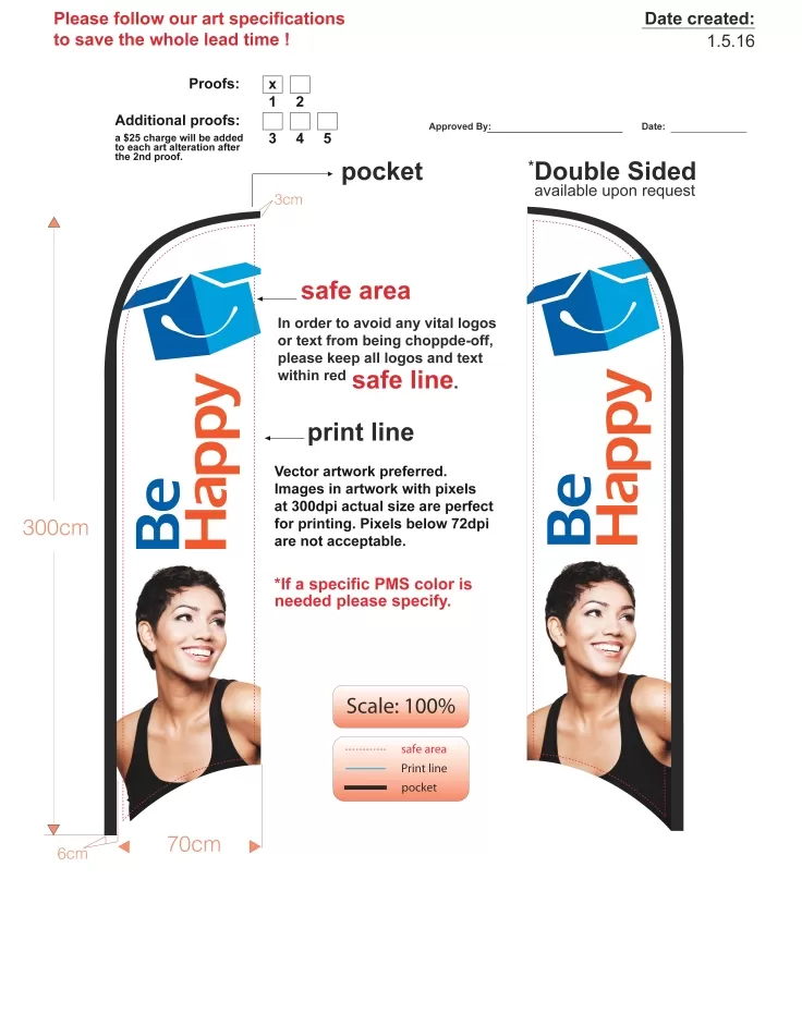 be happy Custom Single-sided Feather Flag With Pole And Ground-spike