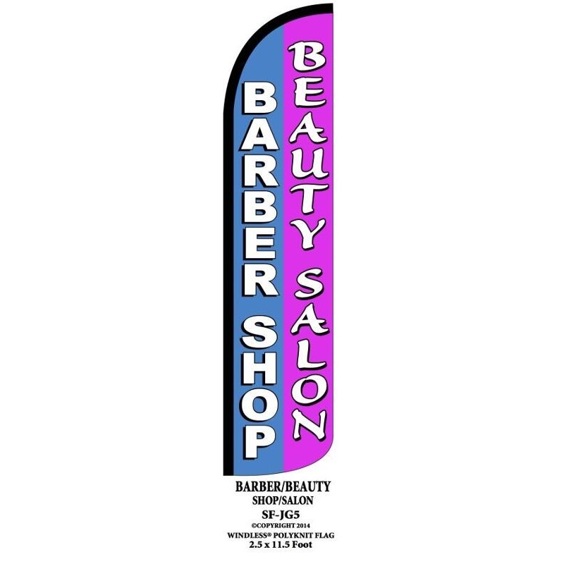 Barber Shop & Beauty Salon swooper feather flag