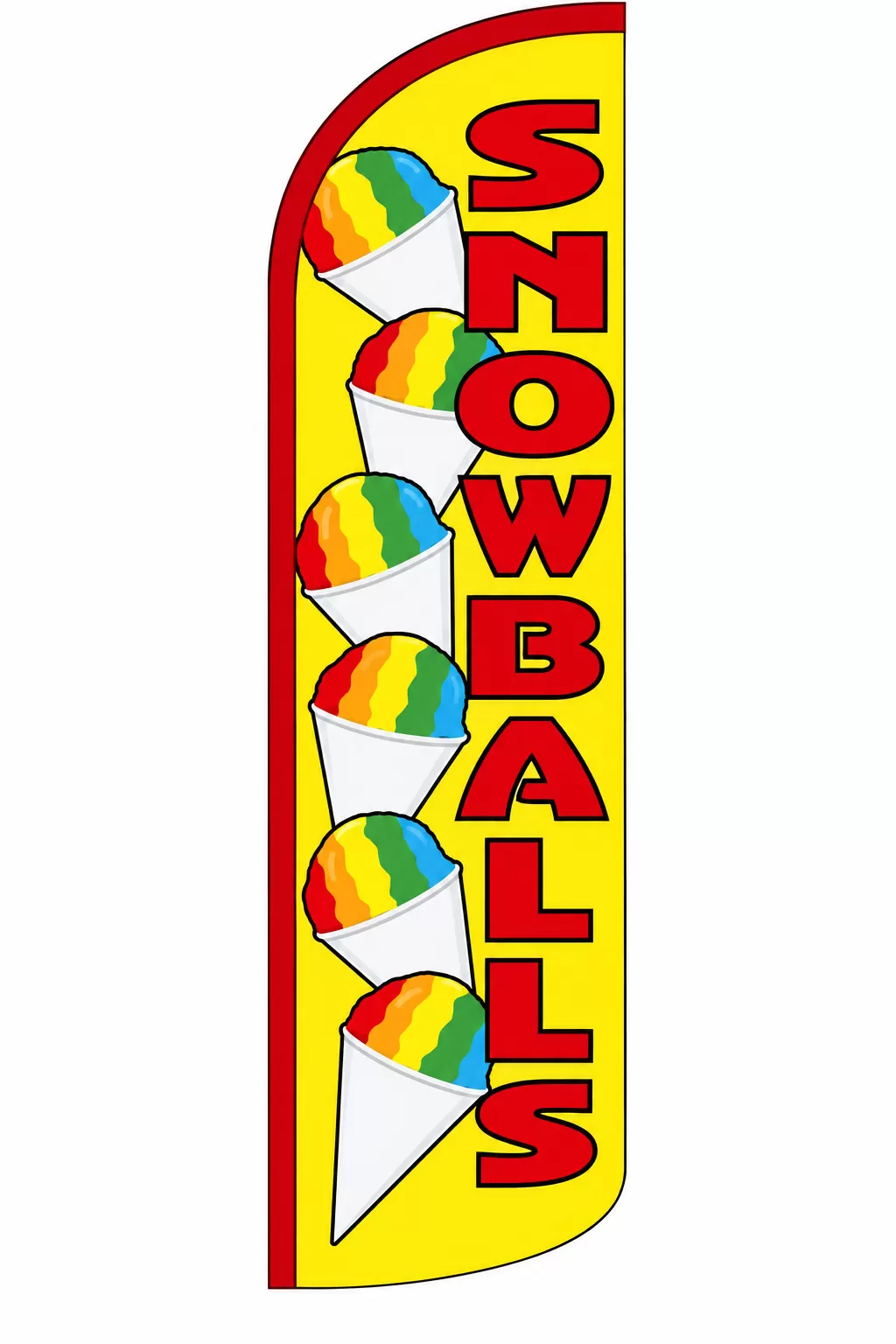 Snowballs windless feather flag