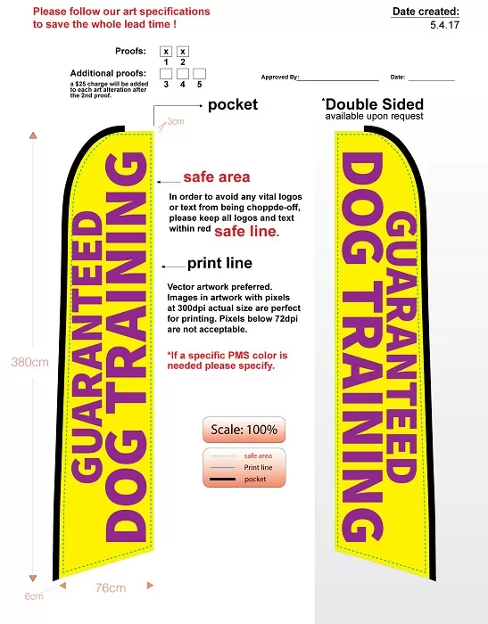 Dog Training Double-sided Custom Swooper-Flag Kit