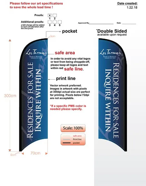 Custom Residences For Sale Double-sided Feather Flag Kit With Flag, Flagpole, Ground-spike, & Carry-Case