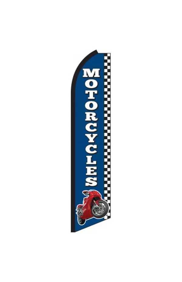 Motorcycles vertical swooper feather flag, SW0127
