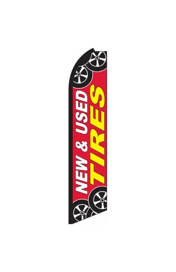 New & Used Tires vertical swooper feather flag, SW0128