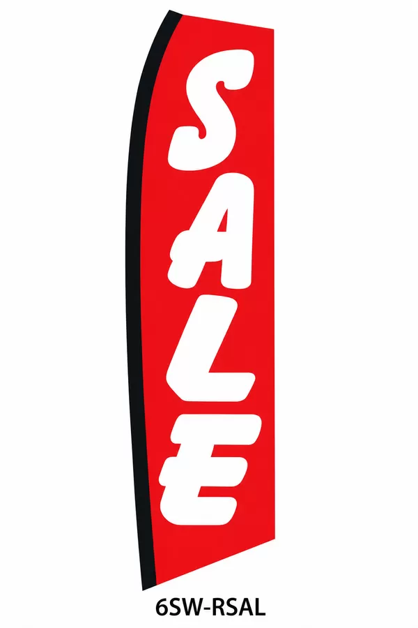 Sale - Red and White vertical swooper feather flag, 6SW-RSAL