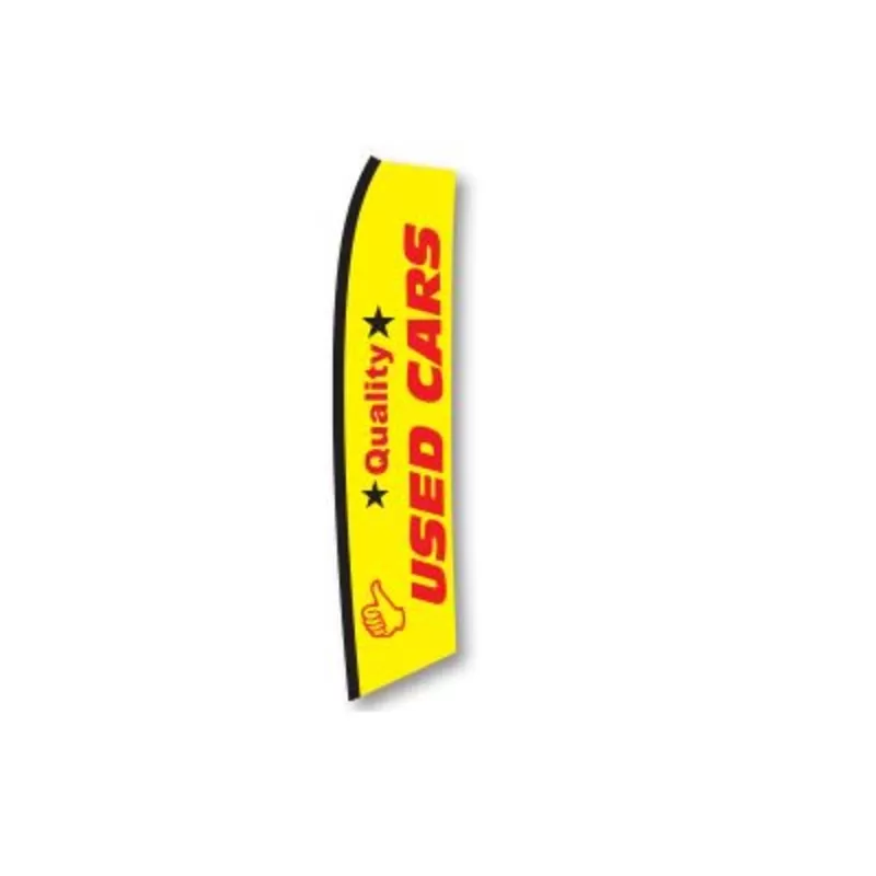 Quality Used Cars - Yellow vertical swooper feather flag, 6SW-QUCY