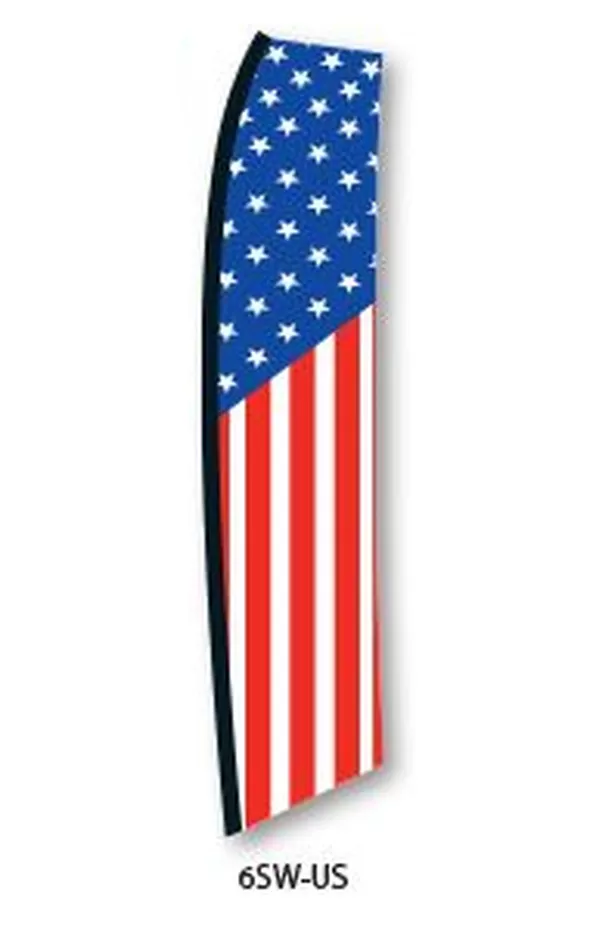 Patriotic U.S. vertical swooper feather flag, 6SW-US