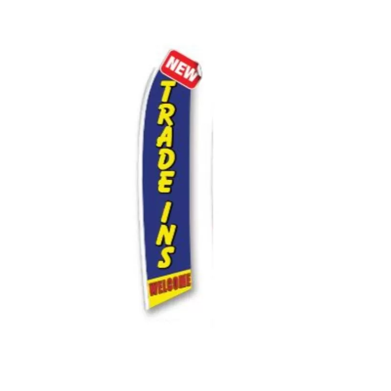 Trade Ins Welcome vertical swooper feather flag, 6SW-TIW