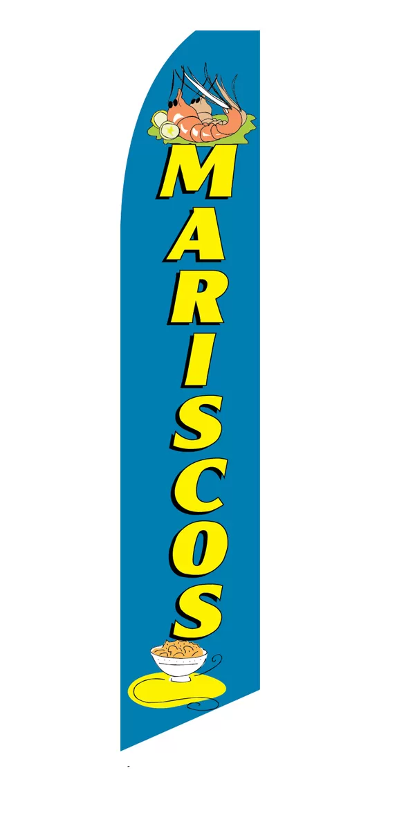 Mariscos swooper feather flag, design SF-1829
