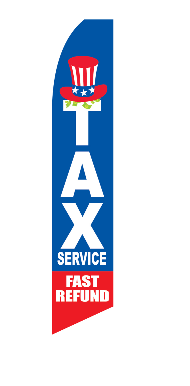 Income Tax Service swooper feather flag, design SF-1946
