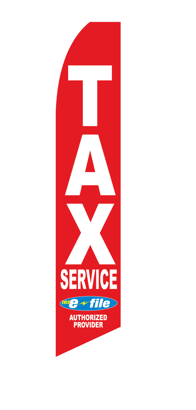 Income Tax Service swooper feather flag, design SF-1945
