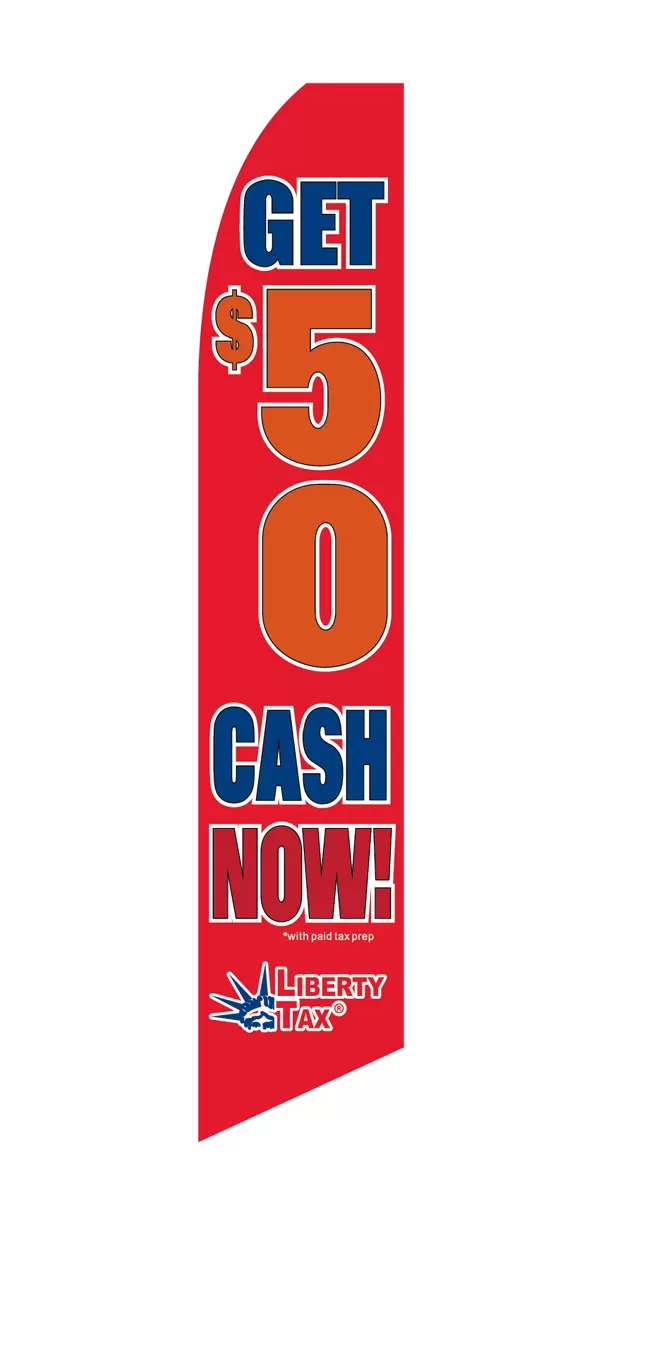 Liberty Tax swooper feather flag, design SF-1759