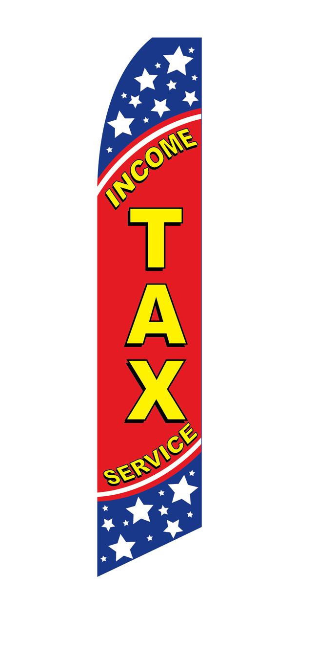Income Tax Service swooper feather flag, design SF-1980