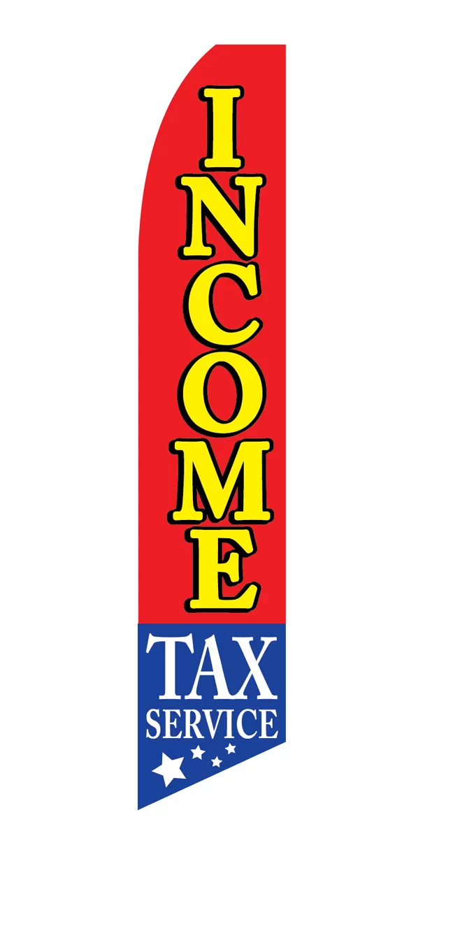 Income Tax Service swooper feather flag, design SF-1970