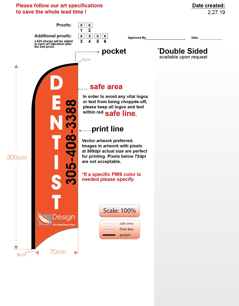 custom dentist med double sided feather flag kit includes flag, flagpole, ground-spike, carry-case